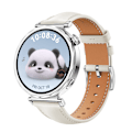 Pikkukuva 1 / 3: Nahkainen ranneke Huawei Watch GT5:lle - 18MM Valkoinen + hopea