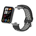 Miniatyrbillede 1 af 3: Silikone urrem til Xiaomi Mi Band 9/8 Pro (18 mm) Sort+grå