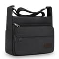 Casual Canvas Axelremsväska med Stor Kapacitet Black Black