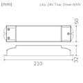 Miniatyrbild 2 av 2: Lilly Driver Transformator för LED-strip 24V 0-60W IP20