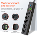 Pikkukuva 6 / 6: EU 4AC Power Strip 6 USB-portilla - BKL-03 Musta