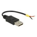Miniatyrbild 1 av 2: Cable USB 2.0 Type-A male > 2 x open wires power 10 cm