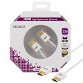 Miniatyrbild 1 av 4: Thin HDMI cable, HDMI High Speed with Ethernet, 2m, white