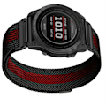 Miniatyrbillede 3 af 3: Garmin Fenix 7X Pro/Fenix 58 Metal Urrem Quick Release Milanese Rustfrit Stål Sort/rød 22 mm