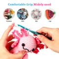 Miniatyrbild 4 av 8: Resin Floral Crochet Hook Set 9-Piece — Extended Solid Aluminum Single-Head Hooks, Multicolor
