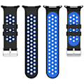 Miniatyrbillede 6 af 6: Samsung Watch Ultra Tofarvet Silikone Rem 24MM Sort + blå