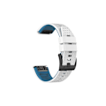 Miniatyrbillede 1 af 3: Silikone urrem til Garmin Fenix 7/7x/6/6x Hvid + blå