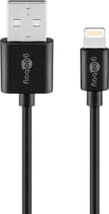 Lightning USB-kabel för laddning och synkronisering, 0,5 m, svart