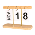 Miniatyrbillede 1 af 3: Moderne minimalistisk træornament - Evighedskalender Gul