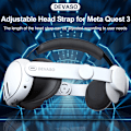 Miniatyrbillede 10 af 11: DEVASO justerbar hovedstrop til VR-headsets Hvid