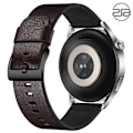 Miniatyrbillede 6 af 6: Rem i ægte læder til Samsung Galaxy Watch 4 Kaffe+sort 22 mm