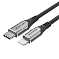 Miniatyrbild 1 av 2: Kabel USB-C 2.0 till Lightning Vention TACHF MFi 3A 1m (grå)