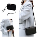 Miniatyrbillede 1 af 4: Chic mini skuldertaske til kvinder - Stilfuld crossbody pung Sort