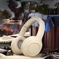 Miniatyrbillede 2 af 9: Bluetooth Headset DR06: Lang batteritid, Hi-Fi-lyd Beige