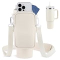 Miniatyrbillede 3 af 3: Vandflaskeholder med aftagelig telefonpose Passer til Stanley Beige