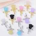 Miniatyrbillede 2 af 4: Rose Flower Charms Smykkefremstilling Charms DIY Smykker Sort