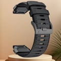 Miniatyrbillede 2 af 3: Premium Garmin Fenix 8 Rem: Fluororubber Urrem Sort 22 mm