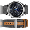 Miniatyrbild 2 av 3: Klockarmband i äkta läder för Samsung Galaxy Watch 3 40mm 42mm Svart