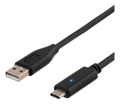 Miniatyrbillede 2 af 4: USB 2.0 cable, 1m, Type C - Type A male, PD prof 1, black
