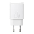 Miniatyrbild 4 av 8: Baseus kompakt snabbladdare, USB, USB-C, 20W (vit)