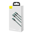 Miniatyrbild 8 av 9: Baseus Rapid Series 3-i-1 kabel USB-C för M+L+T 20W 1,5m (grön)