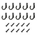 Väggkrokar med Skruvar, 10-pack Black Black