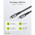 Miniatyrbillede 3 af 11: USB-C™-kabel med tekstilkappe, USB4™, 240 W, 40 Gbit/s, Power Delivery, 1,5 m