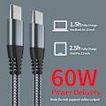 Pikkukuva 2 / 3: Type-c PD-pikalatausdatakaapeli, USB C - USB C -kaapeli Harmaa