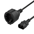 Miniatyrbild 1 av 3: Power adapter, IEC C14 male to CEE 7/4 (Schuko) female, 1m
