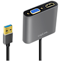 Miniatyrbild 2 av 5: LogiLink USB-A 3.0 -> HDMI-Hona + VGA-Hona Adapter