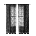 Miniatyrbillede 1 af 5: Sorte blondegardiner 2 stk Sort 100 x 200 cm