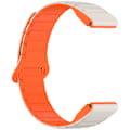Miniatyrbild 1 av 4: Garmin Fenix 5/6/7/8 Quick Release magnetiskt klockarmband Vit+orange 20 mm