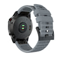 Pikkukuva 1 / 5: Silikoniteräslevyn kellohihna Garmin Fenix 7X 26mm:lle Harmaa