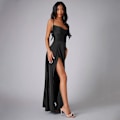 Miniatyrbillede 6 af 7: Elegant Sort Maxi-Kjole med Åben Ryg XL
