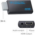 Miniatyrbillede 2 af 5: Nintendo Wii til HDMI-adapter - fuld HD 1080p Sort