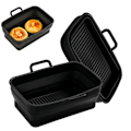 Miniatyrbillede 2 af 7: Sammenklappelig firkantet Air Fryer silikoneskål 2-pak Ninja 201410 Sort