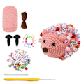 Miniatyrbild 1 av 4: DIY Virkningskit, Söt Igelkott Amigurumi-kit för Nybörjare Rosa