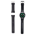 Miniatyrbillede 1 af 5: Silikone urrem til Samsung Galaxy Gear S2 SM-R730/SM-R720 Sort