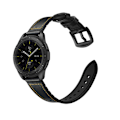 Miniatyrbillede 6 af 6: Silikone- og læderrem til Galaxy Watch 3/5 Sort 22 mm