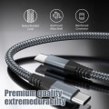 Miniatyrbild 3 av 5: INF USB-C laddkabel 60 W snabbladdning, kompatibel med iPhone 15/Plus/Pro Max, Samsung Galaxy S24/S23/S22, Pixel 7 Pro Grå 2 m