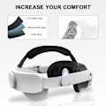 Miniatyrbillede 5 af 11: DEVASO justerbar hovedstrop til VR-headsets Hvid