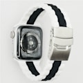 Miniatyrbillede 1 af 3: Tofarvet silikone urrem til Apple Watch Series 1-7 & SE Hvid+sort
