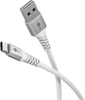 USB-C™ till USB-A supersoft textilkabel med metallkontakter, 0,5 m, vit