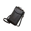 Pikkukuva 2 / 3: PU-nahkainen puhelinlaukku - tyylikäs ja tilava crossbody-lompakko Musta