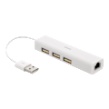Miniatyrbild 4 av 4: USB 2.0 network adapter with USB hub, 100Mbps, 3xUSB, white