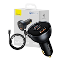 Miniatyrbild 10 av 11: Billaddare Baseus Qualcomm, USB, 2x USB-C, 160W (grå)
