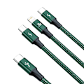Miniatyrbild 9 av 9: Baseus Rapid Series 3-i-1 kabel USB-C för M+L+T 20W 1,5m (grön)