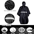 Miniatyrbillede 3 af 9: Vandtæt regnponcho - sort polyester PU Sort