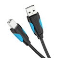 Miniatyrbillede 3 af 6: Printerkabel USB 2.0 A til USB-B Ventilation VAS-A16-B1000 10m Sort