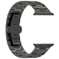 Miniatyrbillede 1 af 5: Tekstureret stålrem til Garmin Forerunner 165/165 Music/168/168 Music/D2 Air X10/Bounce/vivoactive 5/Active 5/VivoMove T Sort 20mm